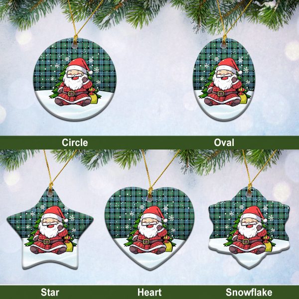Melville Tartan Christmas Ceramic Ornament - Scottish Santa Style on Sale