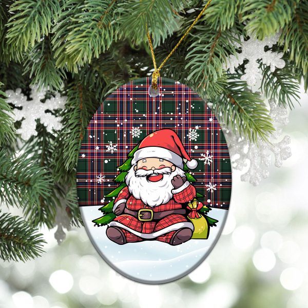McFarlane Hunting Modern Tartan Christmas Ceramic Ornament - Scottish Santa Style Online Hot Sale - Image 3