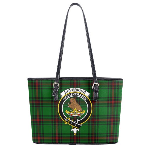 Beveridge Tartan Crest Leather Tote Bag For Discount - Image 2
