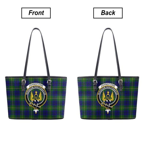 Johnstone Modern Tartan Crest Leather Tote Bag Discount - Image 3