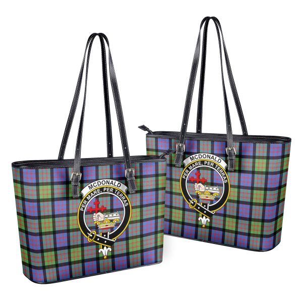 McDonald Ancient Tartan Crest Leather Tote Bag For Discount