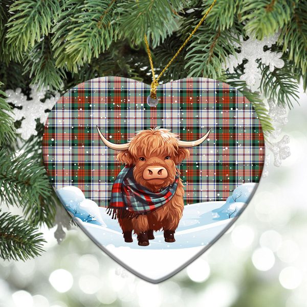 McDuff Dress Ancient Tartan Christmas Ceramic Ornament - Highland Cows Snow Style Online Sale - Image 5
