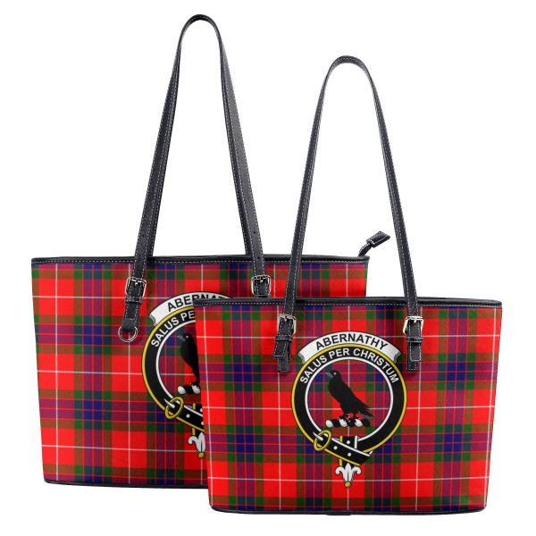 Abernathy Tartan Crest Leather Tote Bag Fashion - Image 4