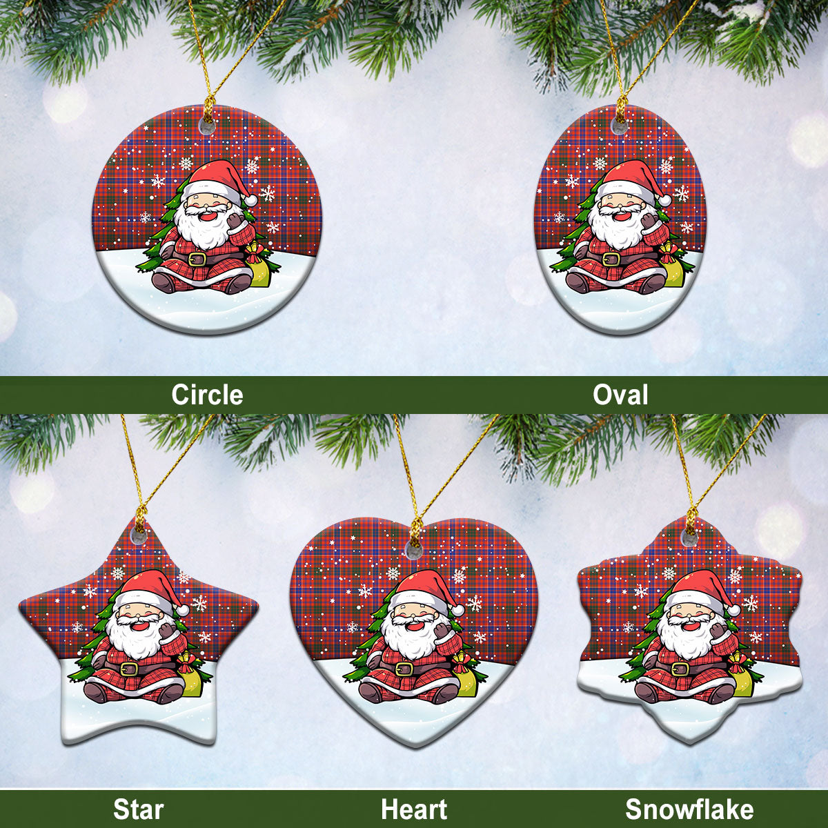 McRae Ancient Tartan Christmas Ceramic Ornament – Scottish Santa Style Cheap