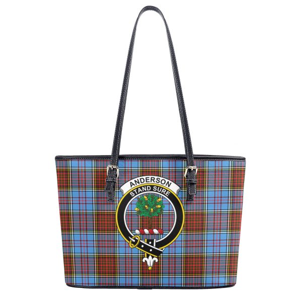 Anderson Modern Tartan Crest Leather Tote Bag Fashion - Image 2