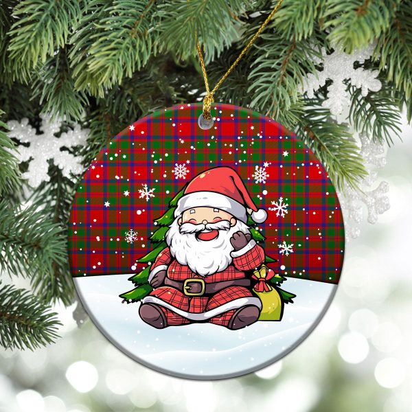 McKintosh Modern Tartan Christmas Ceramic Ornament - Scottish Santa Style on Sale - Image 2