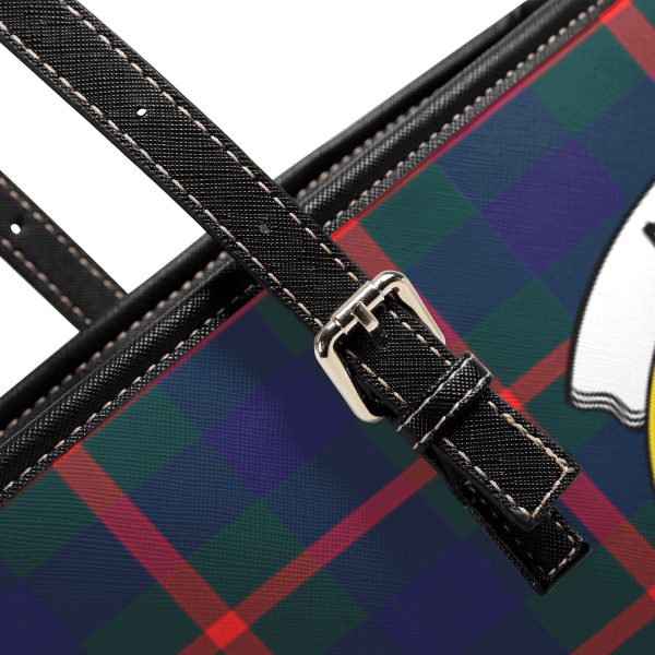 Agnew Modern Tartan Crest Leather Tote Bag Online Hot Sale - Image 5