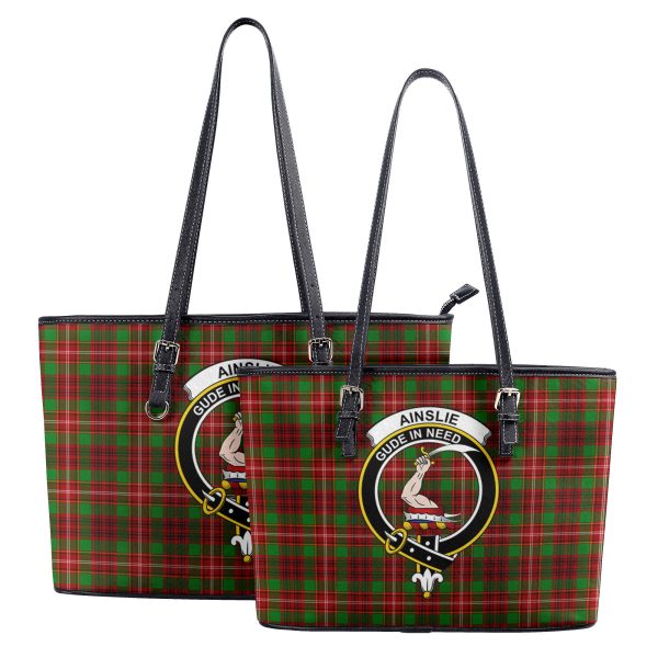 Ainslie Tartan Crest Leather Tote Bag on Sale - Image 4