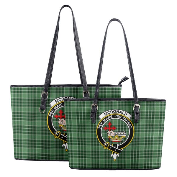 McDonald Lord of the Isles Hunting Tartan Crest Leather Tote Bag For Cheap - Image 4