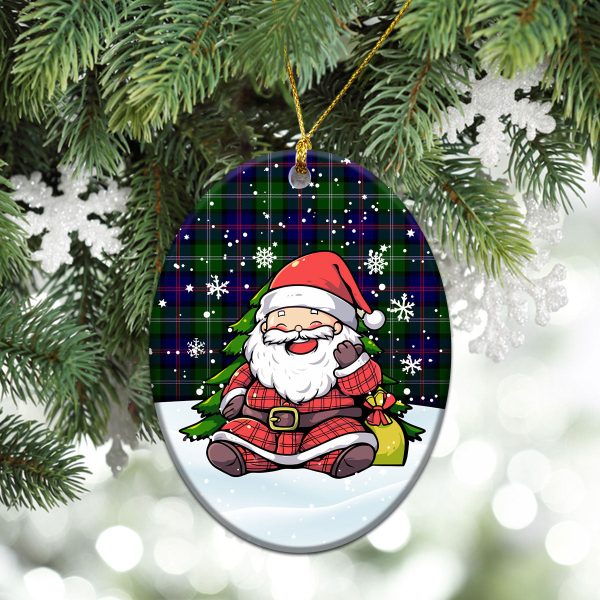 McThomas Modern Tartan Christmas Ceramic Ornament - Scottish Santa Style Online Hot Sale - Image 3