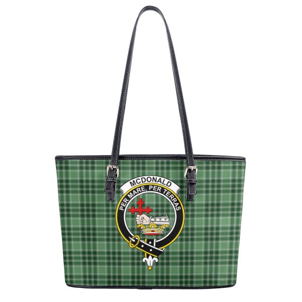 McDonald Lord of the Isles Hunting Tartan Crest Leather Tote Bag For Cheap - Image 2