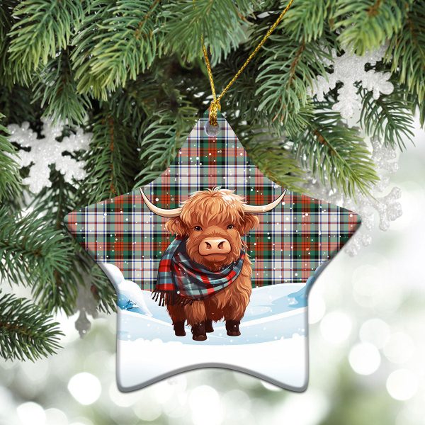 McDuff Dress Ancient Tartan Christmas Ceramic Ornament - Highland Cows Snow Style Online Sale - Image 4