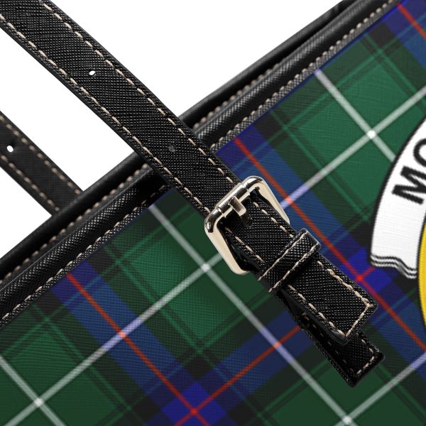 McDonald of the Isles Hunting Modern Tartan Crest Leather Tote Bag For Discount - Image 5