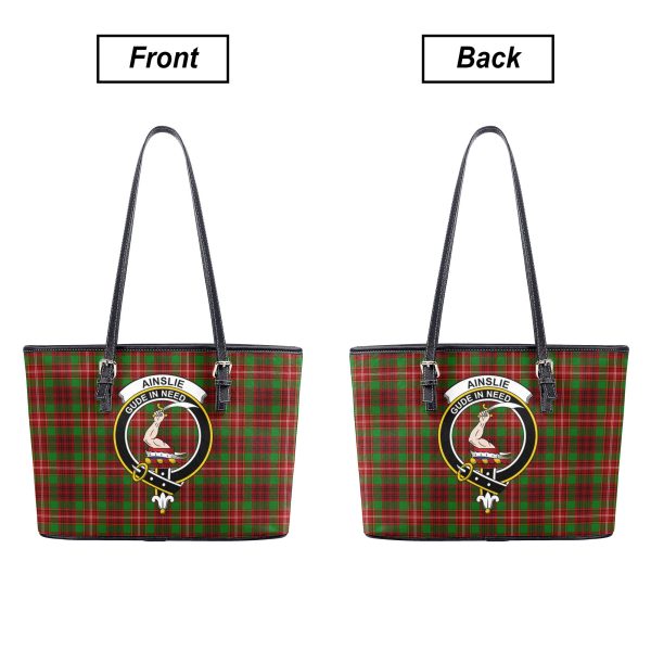 Ainslie Tartan Crest Leather Tote Bag on Sale - Image 3
