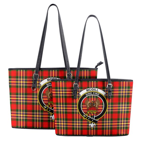McGill Modern Tartan Crest Leather Tote Bag Online Hot Sale - Image 4