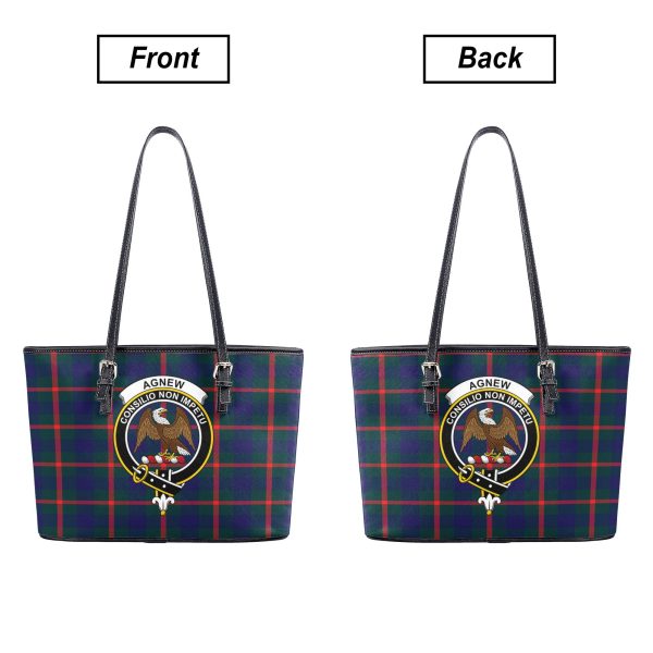 Agnew Modern Tartan Crest Leather Tote Bag Online Hot Sale - Image 3