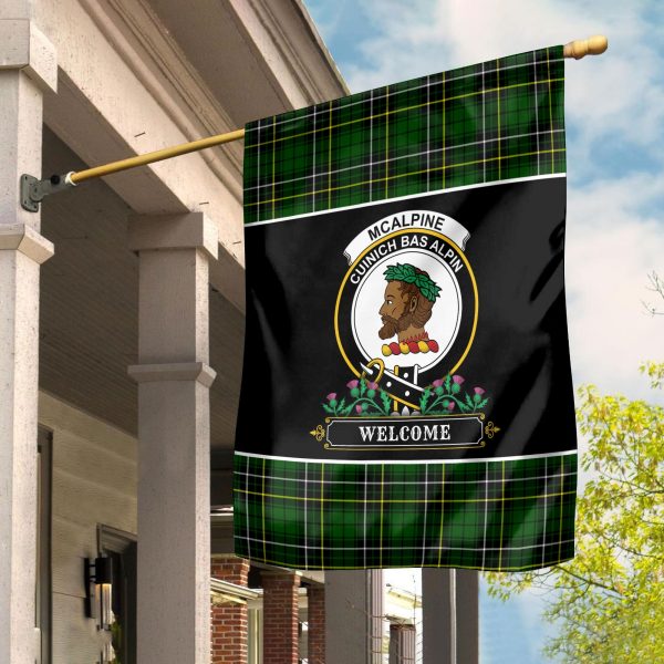 McAlpine Modern Tartan Crest Garden Flag - Welcome Style Cheap