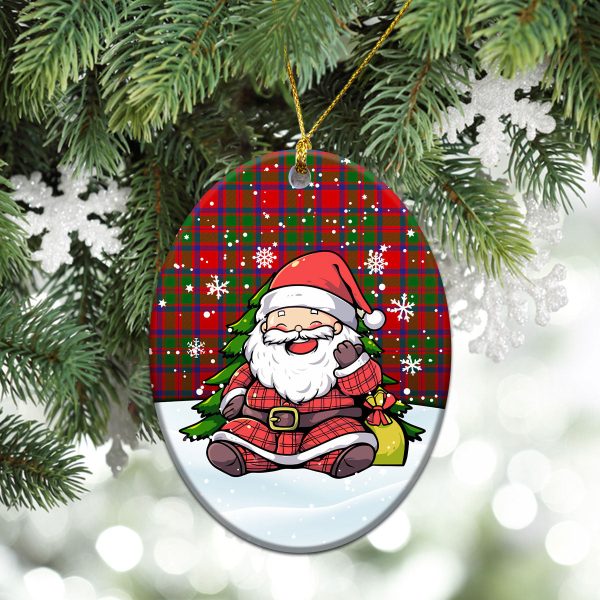 McKintosh Modern Tartan Christmas Ceramic Ornament - Scottish Santa Style on Sale - Image 3