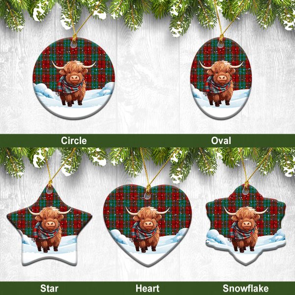 McCook Tartan Christmas Ceramic Ornament - Highland Cows Snow Style Fashion