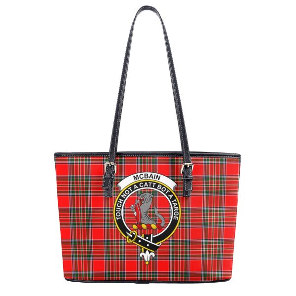McBain Tartan Crest Leather Tote Bag Hot on Sale - Image 2