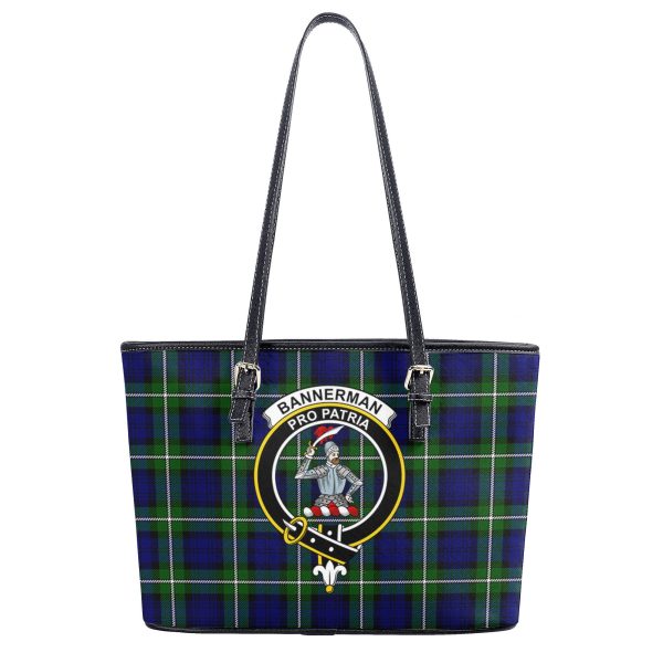 Bannerman Tartan Crest Leather Tote Bag For Cheap - Image 2