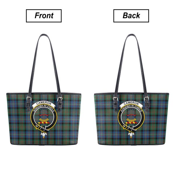 Cameron of Erracht Ancient Tartan Crest Leather Tote Bag Supply - Image 3