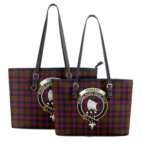 Tennant Tartan Crest Leather Tote Bag For Discount - Image 4