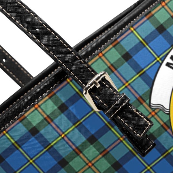 McLeod of Harris Ancient Tartan Crest Leather Tote Bag Cheap - Image 5