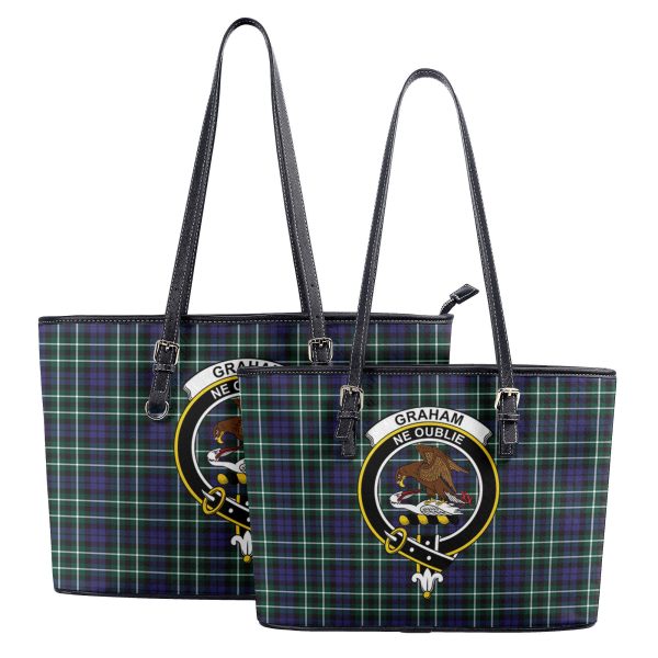 Graham of Montrose Modern Tartan Crest Leather Tote Bag Online Sale - Image 4