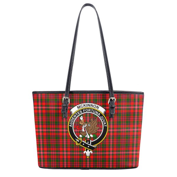 McKinnon Modern Tartan Crest Leather Tote Bag For Cheap - Image 2