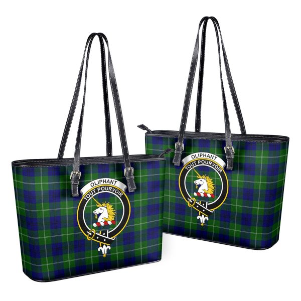 Oliphant Modern Tartan Crest Leather Tote Bag Online Hot Sale