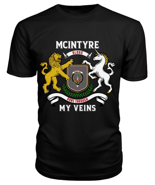 McIntyre Ancient Tartan Crest 2D T-shirt - Blood Runs Through My Veins Style Online Sale