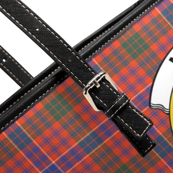 McRae Ancient Tartan Crest Leather Tote Bag Online now - Image 5