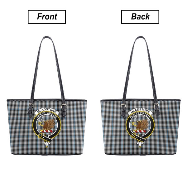 Gladstone Tartan Crest Leather Tote Bag For Sale - Image 3