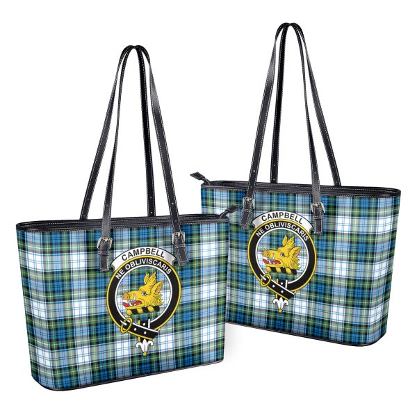 Campbell Dress Ancient Tartan Crest Leather Tote Bag Online Sale