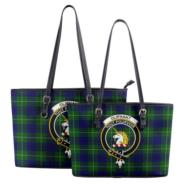 Oliphant Modern Tartan Crest Leather Tote Bag Online Hot Sale - Image 4