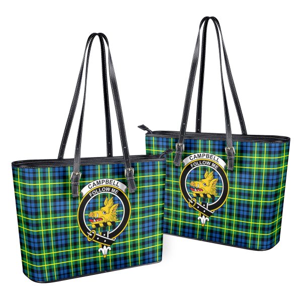 Campbell of Breadalbane Ancient Tartan Crest Leather Tote Bag Online