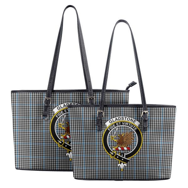 Gladstone Tartan Crest Leather Tote Bag For Sale - Image 4