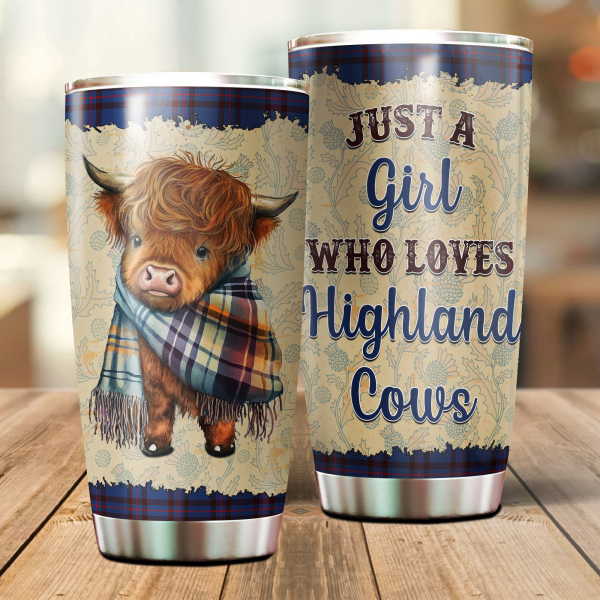 Just A Girl Who Loves Highland Cows - Elliot Tartan Tumbler For Discount