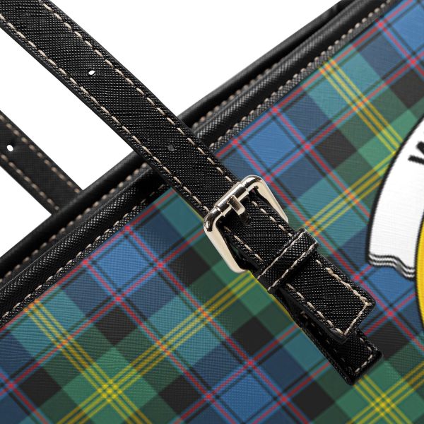 Watson Ancient Tartan Crest Leather Tote Bag For Cheap - Image 5