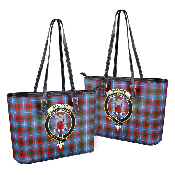 Spalding Tartan Crest Leather Tote Bag Online Hot Sale