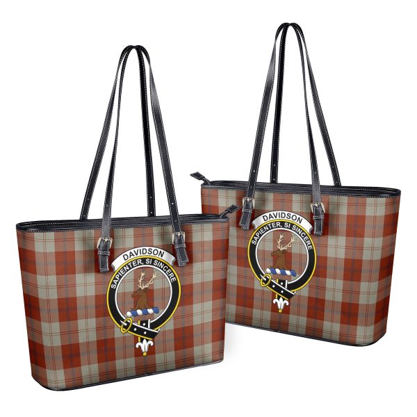 Davidson Dress Dancers Tartan Crest Leather Tote Bag Hot on Sale