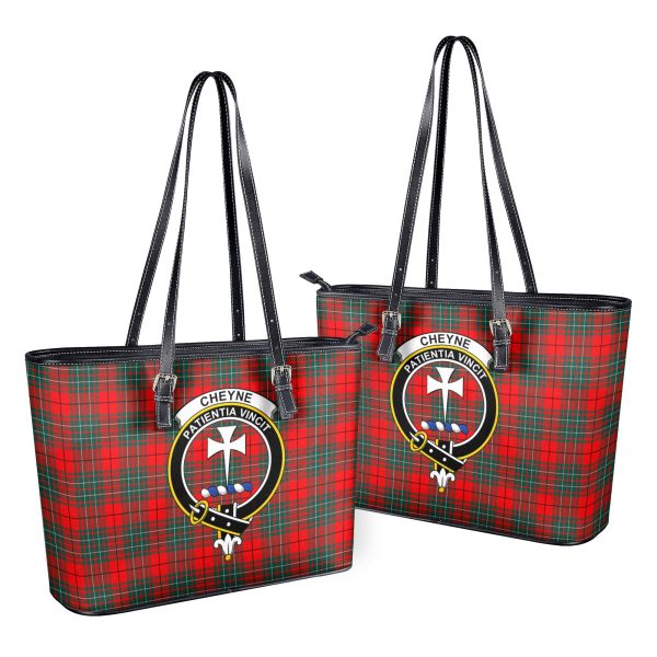 Cheyne Tartan Crest Leather Tote Bag For Cheap