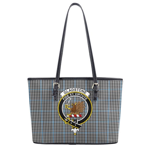 Gladstone Tartan Crest Leather Tote Bag For Sale - Image 2
