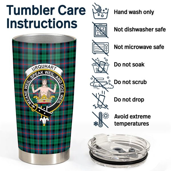 Urquhart Broad Red Ancient Tartan Crest Tumbler Supply - Image 4