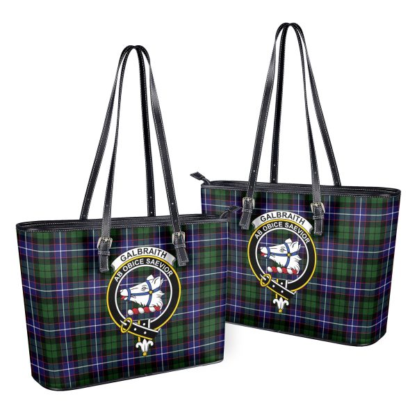 Galbraith Modern Tartan Crest Leather Tote Bag Cheap