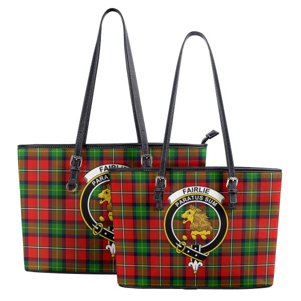 Fairlie Tartan Crest Leather Tote Bag on Sale - Image 4