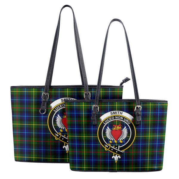 Smith Modern Tartan Crest Leather Tote Bag Online - Image 4
