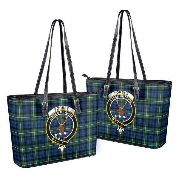 Forbes Ancient Tartan Crest Leather Tote Bag Hot on Sale