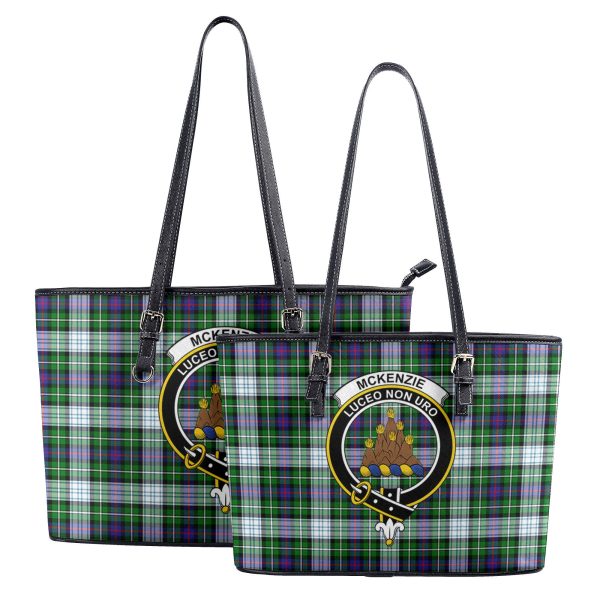McKenzie Dress Modern Tartan Crest Leather Tote Bag For Discount - Image 4